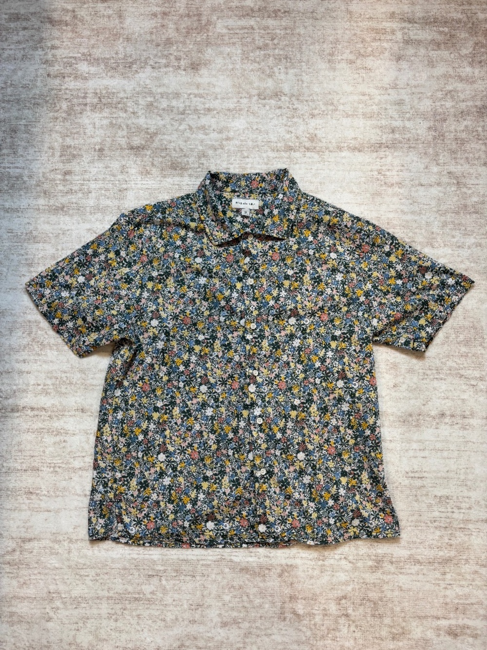 Free Assembly Men's Floral Button Up Shirt Medium 100% Cotton